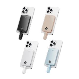 【iWALK】MAGO磁吸帶線行動電源 MXB010 10000mAh(中國3C認證 Qi2 支援Magesfe 蘋果 Type-C 無線充 15W快充)
