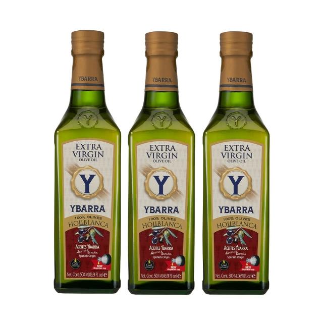 【YBARRA】益百萊  100%單一品種特級冷壓初榨橄欖油500mlx3(生飲旗艦款0.2％酸價/玻璃瓶裝/雙10限定