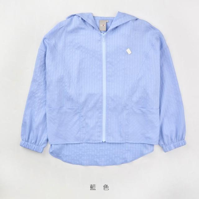 【gozo】涼感天絲抗皺條紋輕薄連帽外套(兩色)