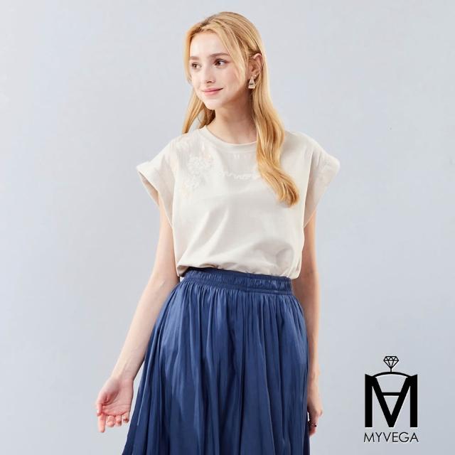 【MYVEGA 麥雪爾】出清品 MA高含棉蝴蝶結綁帶/字母刺繡寬鬆連袖上衣-多款任選(純棉/均碼M-L可穿)