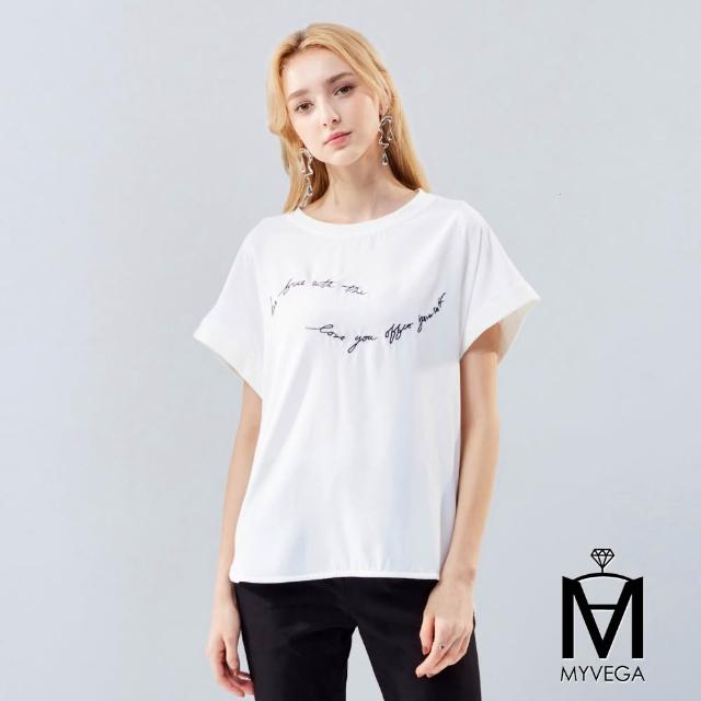 【MYVEGA 麥雪爾】出清品 MA高含棉蝴蝶結綁帶/字母刺繡寬鬆連袖上衣-多款任選(純棉/均碼M-L可穿)