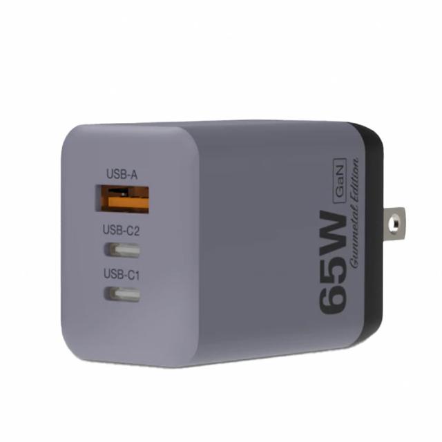 【POLYWELL】65W 三孔GaN氮化鎵快充頭 1A2C(可充筆電 65W充電器 pd充電器)