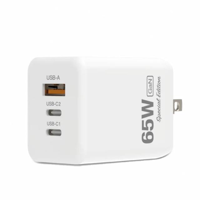 【POLYWELL】65W 三孔GaN氮化鎵快充頭 1A2C(可充筆電 65W充電器 pd充電器)
