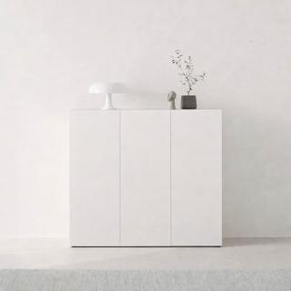 【iloom 怡倫家居】Monis W 1200型三層收納櫃 基本型門板(書櫃 書架 櫃子 玄關櫃 收納櫃 置物櫃 三層櫃)