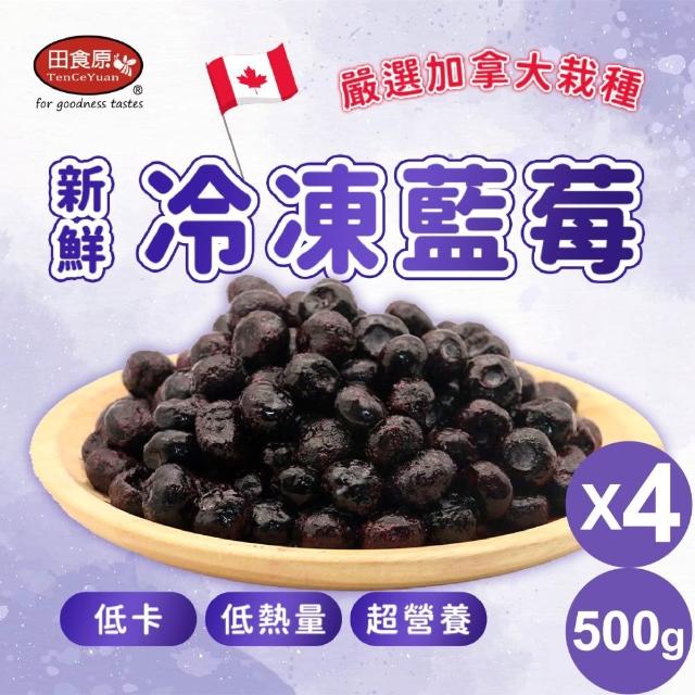 【田食原】(夾鏈新包裝)冷凍栽種藍莓共2kg(500gx4包) 加拿大進口 A級 大腸桿菌/防腐劑/重金屬/農藥檢驗通過