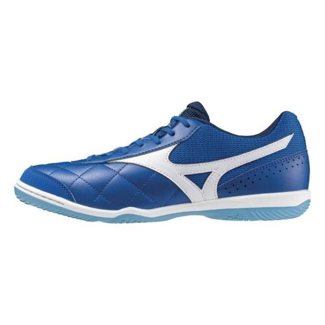 【MIZUNO 美津濃】MRL SALA CLUB IN 男女款 寬楦 室內足球鞋(Q1GA241602 Q1GA241603 白藍 藍白)