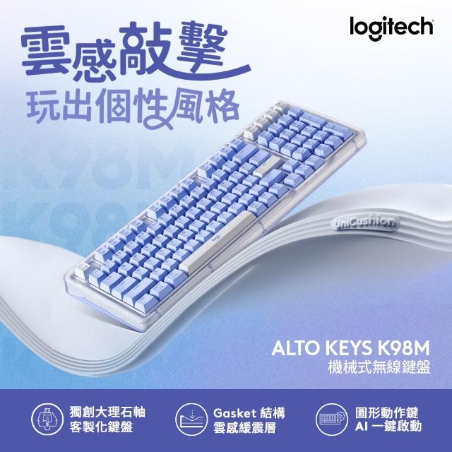 【Logitech 羅技】ALTO KEYS K98M機械式無線鍵盤 + M750L 大手版多工靜音無線滑鼠