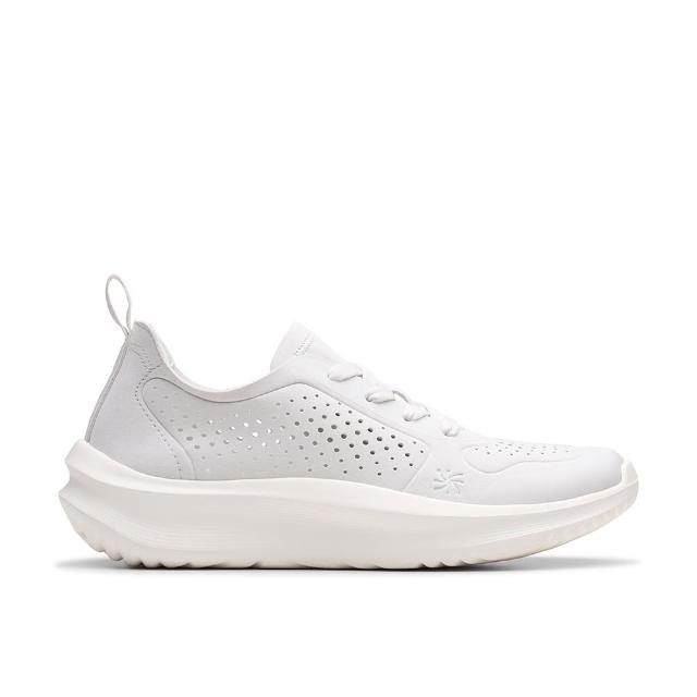 【Clarks】舒適女鞋 輕量透氣綁帶休閒鞋 運動鞋 瑪莉珍鞋 小白鞋(momo獨家款)