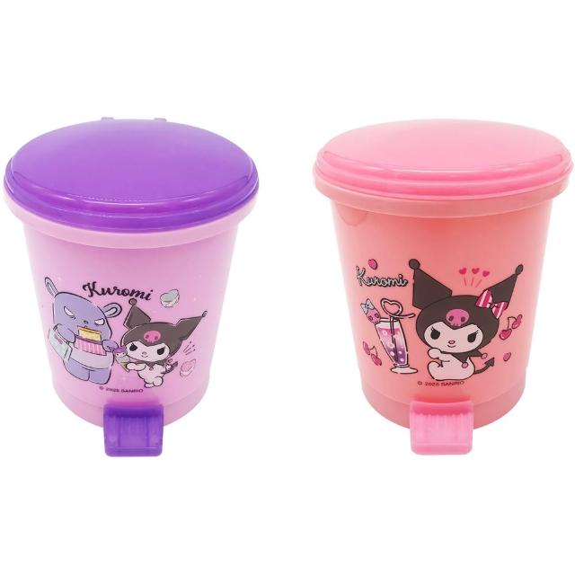 【SANRIO 三麗鷗】酷洛米按壓式垃圾桶超值2件組(2圖各1)