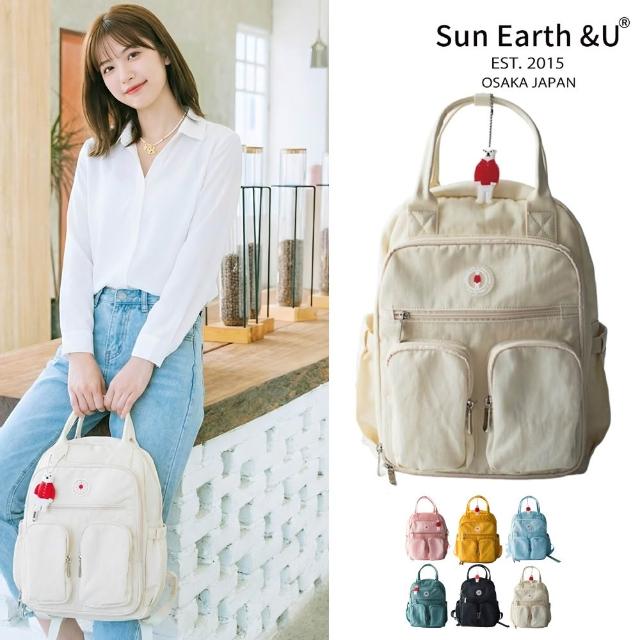 【Sun Earth&U】日本17口袋收納Macoroon行李後背包/旅行包/媽媽包(日本原廠授權商)