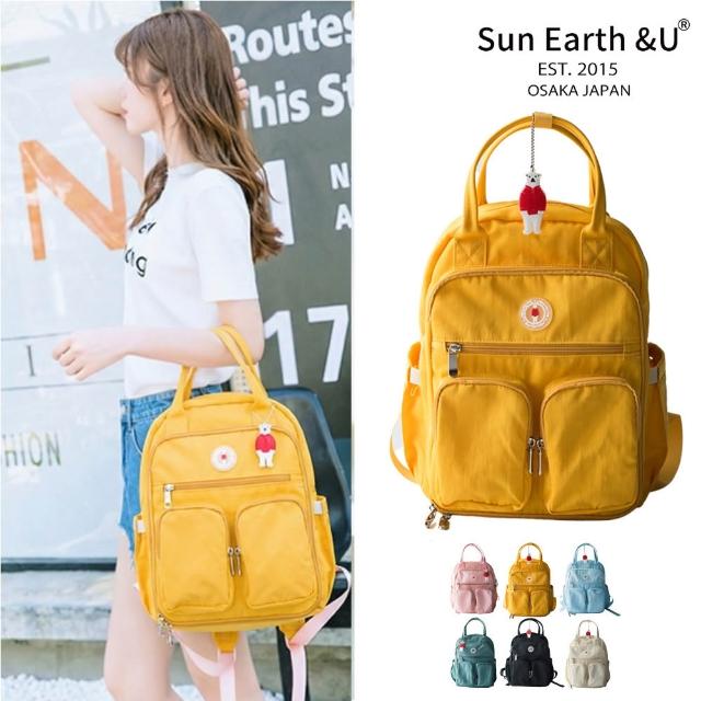 【Sun Earth&U】日本17口袋收納Macoroon行李後背包/旅行包/媽媽包(日本原廠授權商)