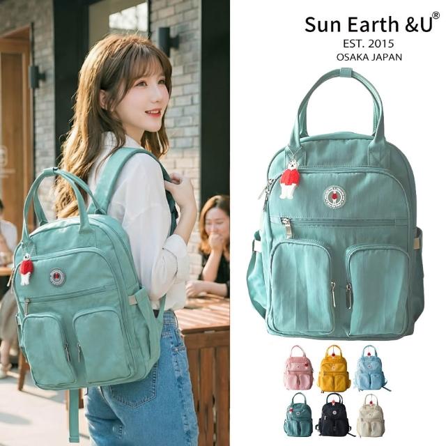 【Sun Earth&U】日本17口袋收納Macoroon行李後背包/旅行包/媽媽包(日本原廠授權商)