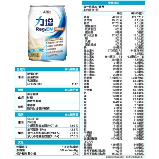 【Affix 艾益生】力增 洗腎配方 237ml 口味任選 2箱組(24罐/箱；可管灌)