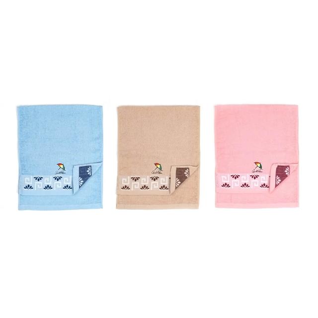 【amica】3入組/台灣製雨傘正版授權寬紋毛巾(台製毛巾 石墨稀毛巾 純棉毛巾 機能性 抑菌 除臭)