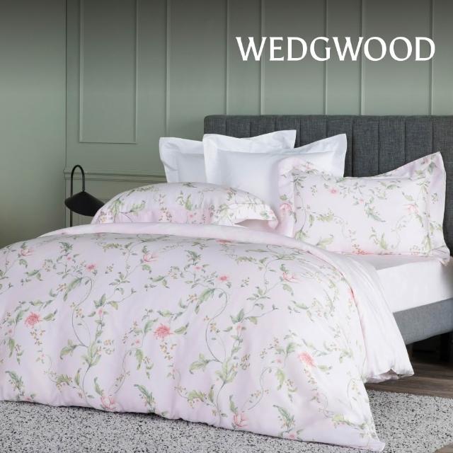 【WEDGWOOD】印花薄被套床包枕套四件組 特大(天絲純棉任選｜60支300織)