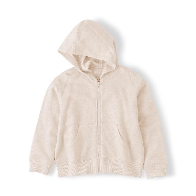【MUJI 無印良品】兒童裏毛拉鍊連帽外套(灰色/淺米/深藍)