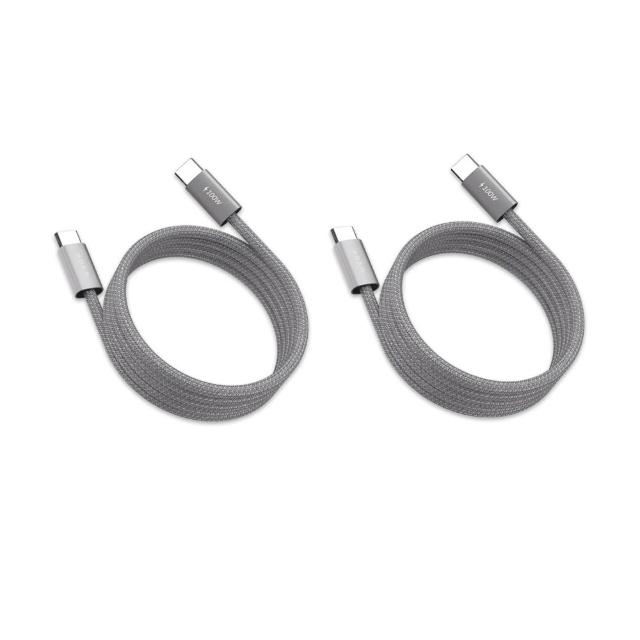 【ADAM 亞果元素】一組二條線入 iLinio C100 USB-C 100W 磁吸充電線(一年保固)