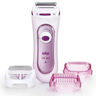 【BRAUN 百靈】電動除毛刀/粉 美體修容刀(電池式、全機防水)