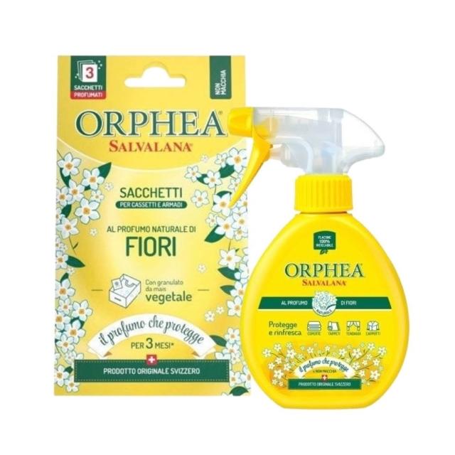 【ORPHEA 歐菲雅】衣物香氛袋+衣物防護噴霧(可取代樟腦丸、增添衣物香味)