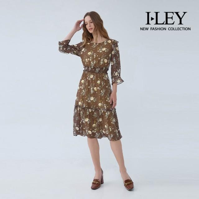 【ILEY 伊蕾】氣質洋裝-蕾絲/印花/雪紡/假兩件/七分袖(多款任選)