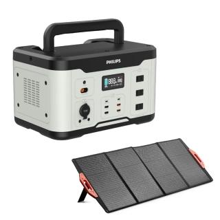 【PHILIPS 飛利浦】160W太陽能板超值組+1000W DLP8092C攜帶式儲能行動電源(DLP8846C/露營//UPS不斷電)