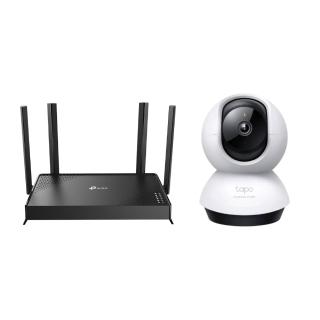 【TP-Link】攝影機組★Wi-Fi 7雙頻 路由器/分享器Archer BE220+Tapo C220監視器2.5K AI攝影機IP CAM