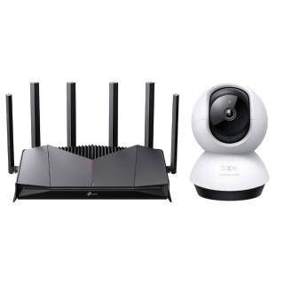 【TP-Link】攝影機組★Wi-Fi 7雙頻 2.5G路由器/分享器Archer GE400+Tapo C220監視器2.5K AI攝影機IP CAM