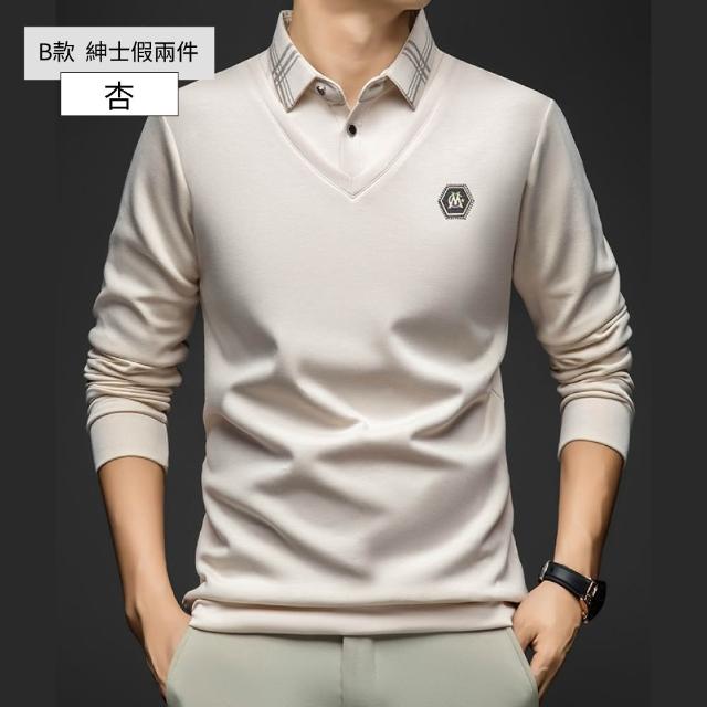 【NEW FORCE】經典休閒男長袖上衣-多款可選(假兩件上衣/長袖上衣/保暖上衣/POLO衫)
