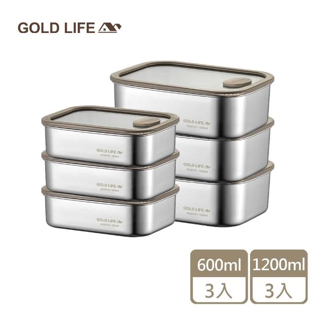 【GOLD LIFE】可微波316不鏽鋼保鮮盒、防燙夾、保冰餐袋(豪華組多款組合任選)