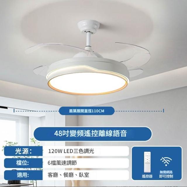 凱琦家居 全光譜護眼客廳吊扇燈 42-48吋風扇燈(吸頂扇/led吊扇燈/隱形吊扇燈/風扇燈)