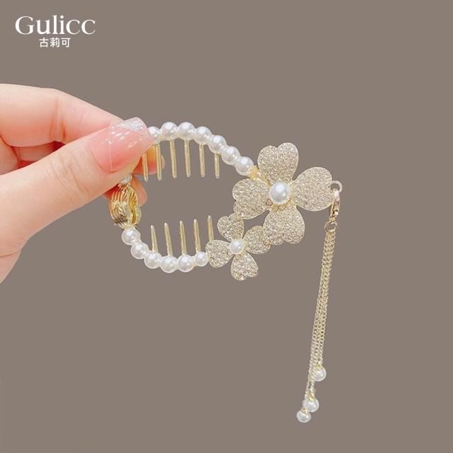 【Gulicc 古莉可】馬尾扣 氣質流蘇 花朵馬尾夾(7夕情人節 生日 髮飾 頭飾 流蘇)