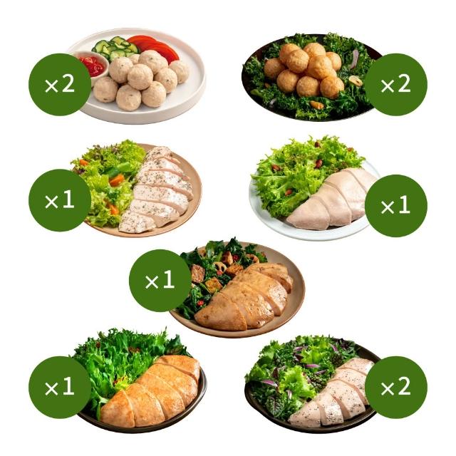 【金豐盛】經典嫩雞胸6包+雞Ｑ丸4包組（多口味可選/即食/蛋白質)