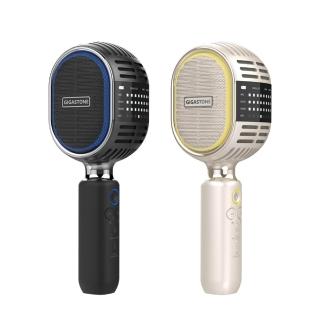 【GIGASTONE 立達】2入組 復古無線藍牙5.0麥克風KMH-9550(卡拉OK唱歌/雙人對唱TWS/喇叭音響/平板手機)