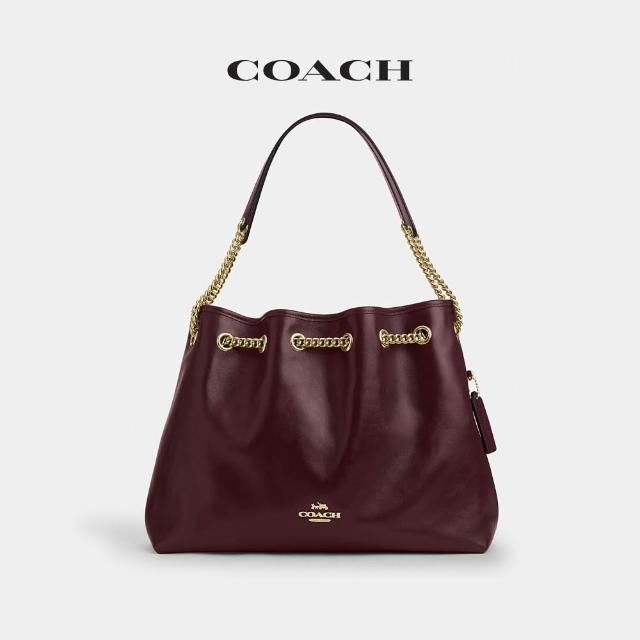 【COACH】蔻馳官方直營 EVELYN 單肩手袋 單肩包 肩背包-IM/深酒紅色(CCZ79)