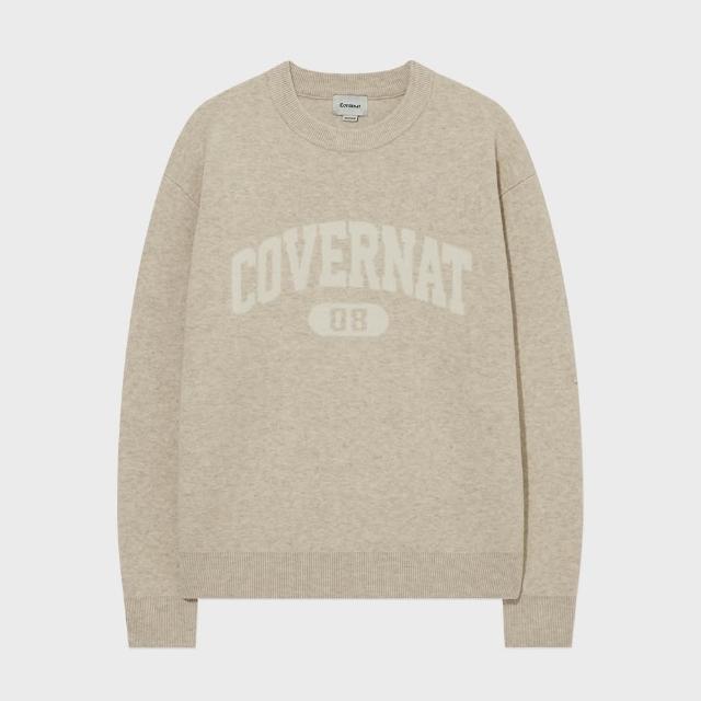 【COVERNAT】官方旗艦館 經典Logo針織衫(UNI針織上衣 米白/棕/炭灰/淺藍色)