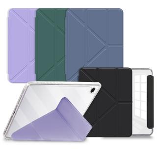 【VXTRA】三星 Galaxy Tab A11+ 11吋 軍事防摔級 Y折晶透背蓋立架皮套 含筆槽