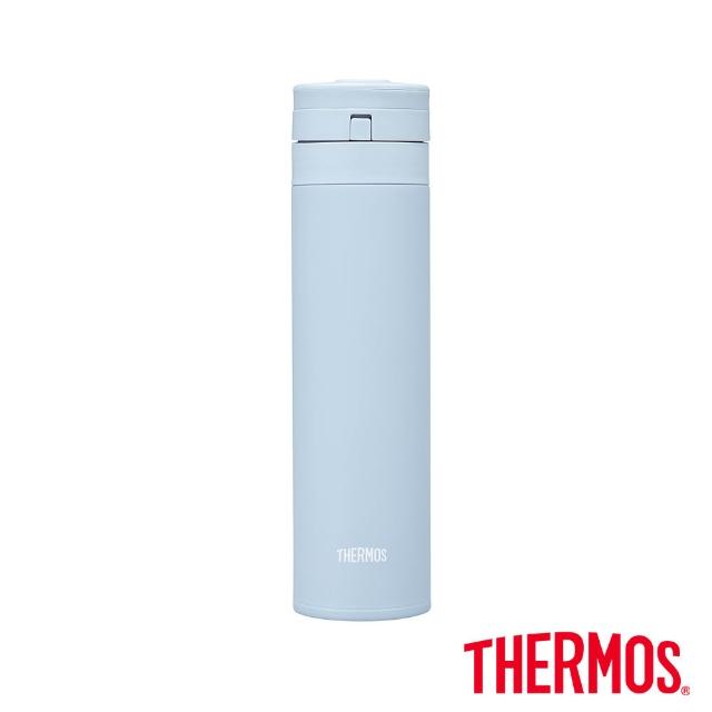 【THERMOS 膳魔師】買1送1_mo獨家不鏽鋼輕量自動上鎖保溫瓶450ml+輕水瓶710ml(JNS-455+TP4329)