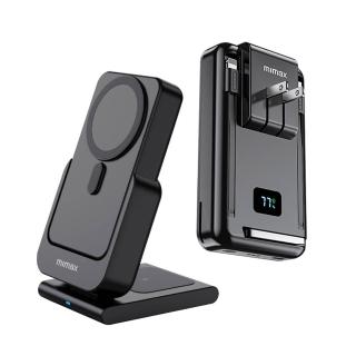 【mimax 米覓】W19 10000mAh 15W 雙孔輸出 磁吸無線充電支架行動電源(Magsafe)