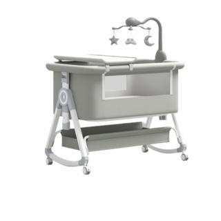 14739097 OL 【YouPin】嬰兒床可移動床鈴搖籃床便攜式可折疊多功能寶寶搖籃(嬰兒床/兒童床/搖籃/實木床/拼接床)