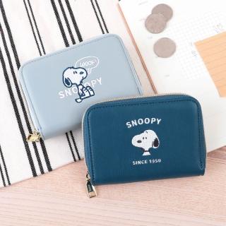 【Norns】父親節送禮精選 Peanuts史努比皮質短夾零錢包(Snoopy 多層卡夾)