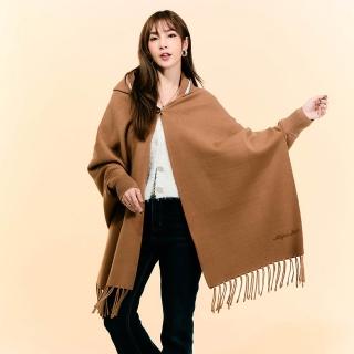 【MAJOR MADE】質感百搭手袖連帽披肩(斗篷外套/針織披肩/披風)