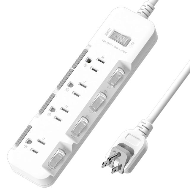 【iPlus+ 保護傘】5開4插3P防塵抗雷擊旋轉插頭延長線2.7M(PU-3547S 斜面開關.台灣製.防火)