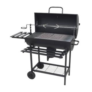 【諾必行】多功能戶外燒烤爐 家用燒烤爐具 附手動烤枝(美式烤肉架/折疊烤肉爐/多人聚會)