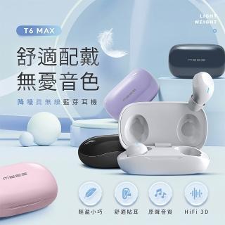 2入組 T6 Max 新升級無線藍牙耳機(體積更小/長續航力/高音質/低干擾/舒適/待機長)