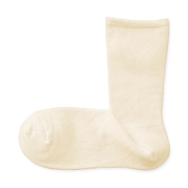【MUJI 無印良品】女足口柔軟錐形直角襪23-25cm(柔白/象牙白/淺粉/煙燻黃/淺藍/暗藍)