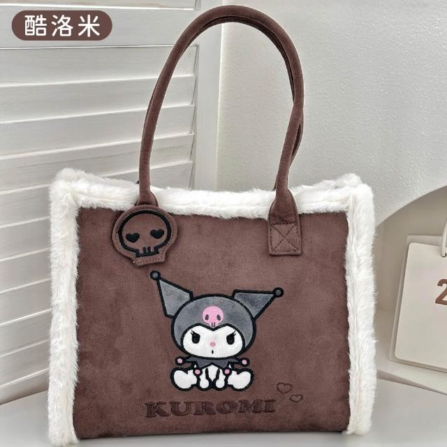 【SANRIO 三麗鷗】三麗鷗家族系列麂皮絨手提包 托特包(酷洛米/大耳狗/美樂蒂/凱蒂貓)