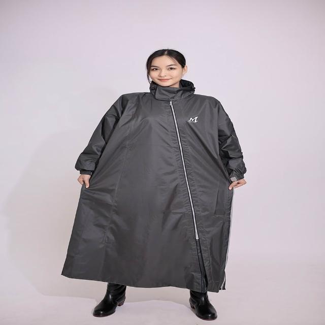【鈦鴻牌】肆拉鍊內外斜雙側開風雨衣(前檔拉鍊內外斜開內層拉鍊與外層拉鍊斜錯開再加大胸前擋水片)