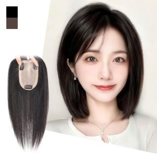 【MoonDy】假髮 髮片 女生假髮 補髮片 增髮量髮片 真髮假髮 高顱頂髮片 真人髮絲假髮 遮白髮髮片