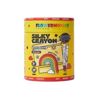 【AFAMIC 艾法】36色-Flowermonaco 環保無毒水洗絲滑慕斯蠟筆(無毒蠟筆 水洗蠟筆 兒童蠟筆 浴室蠟筆)