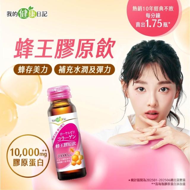 【我的健康日記】膠原飲192入組(蜂王、燕窩 兩款任選 10000毫克小分子膠原蛋白)
